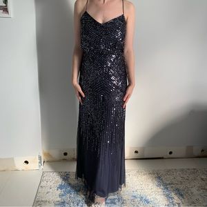 Adrianna Papell floor length sequin gown.
